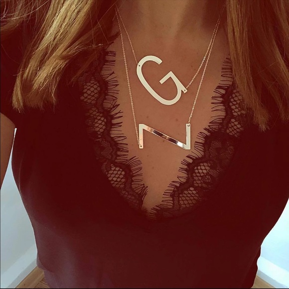 Rose Gold Color “N” Letter Name Initial Necklace - Picture 3 of 4